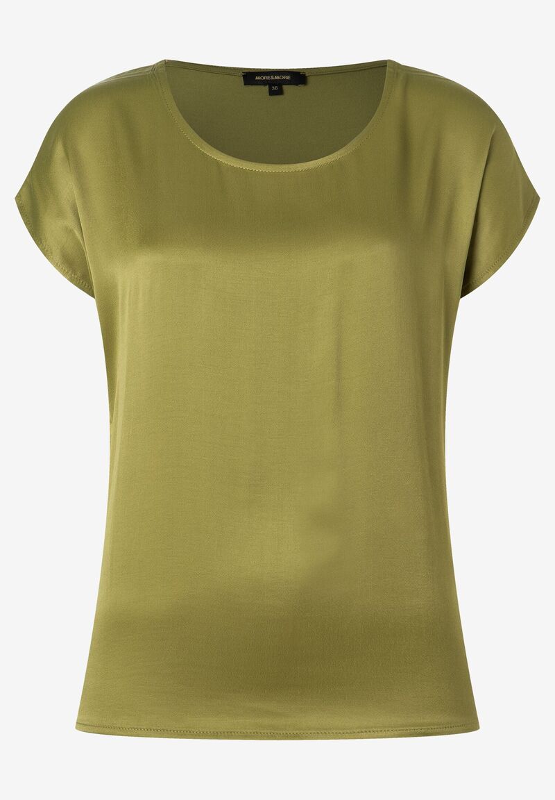 Shirt mit Satinfront  soft moss green